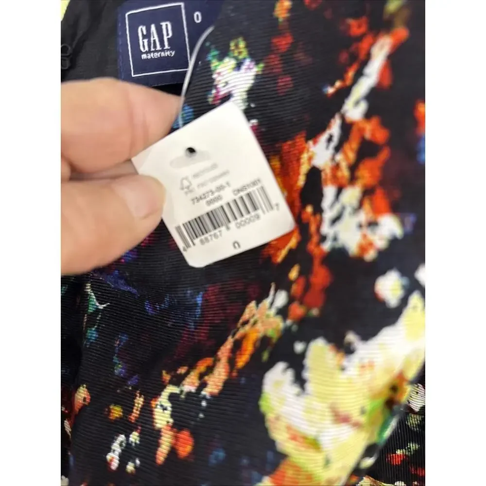 GAP‎ Maternity Sleeveless Dress Back Zipp Colorful Size 0 Pockets New With Tags